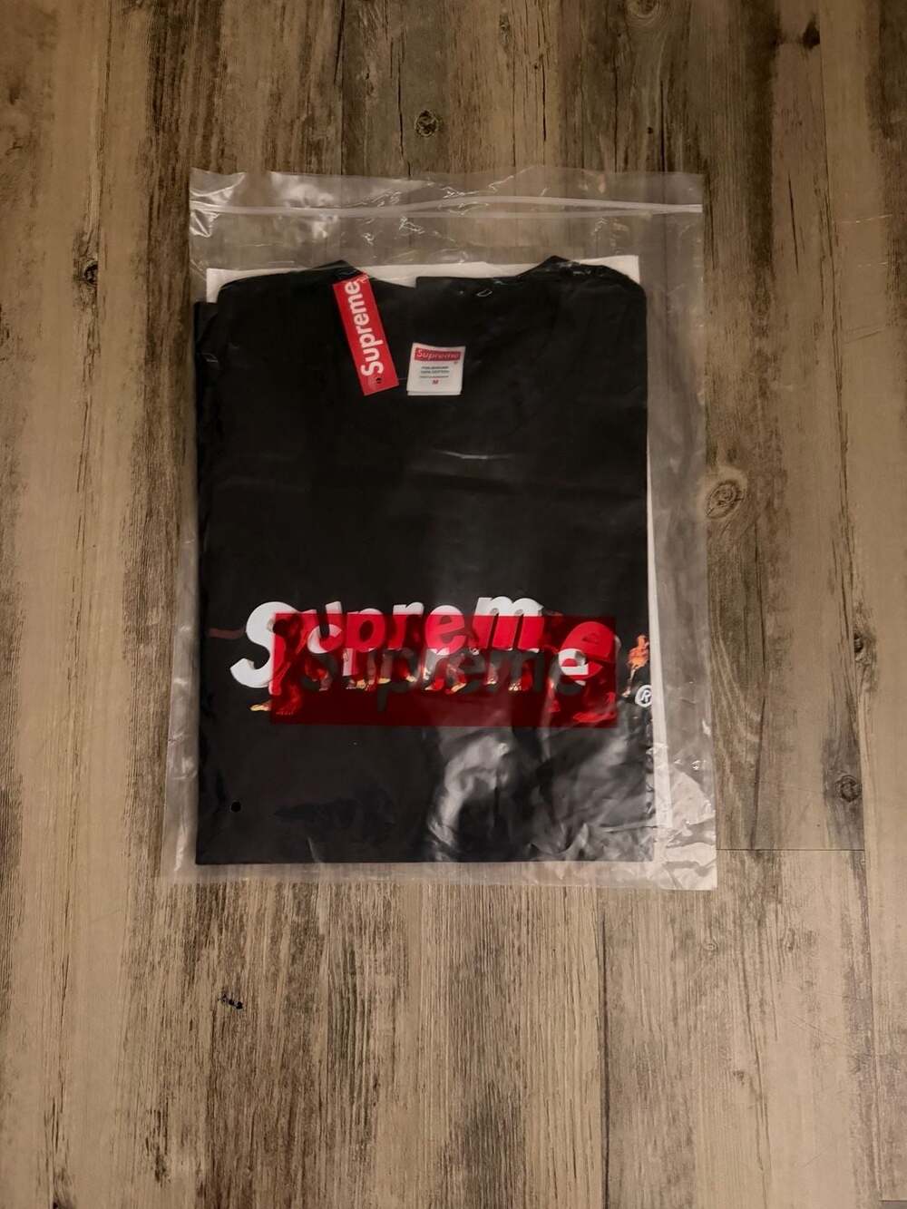 Supreme Black T-Shirt with Graphic Logo Size M